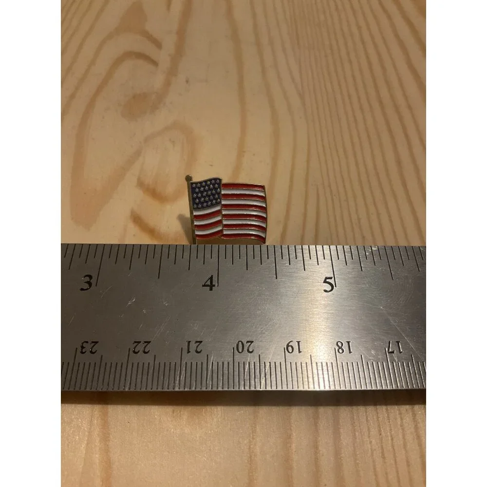 American Flag Enamel Lapel Pin With Butterfly Clutch
